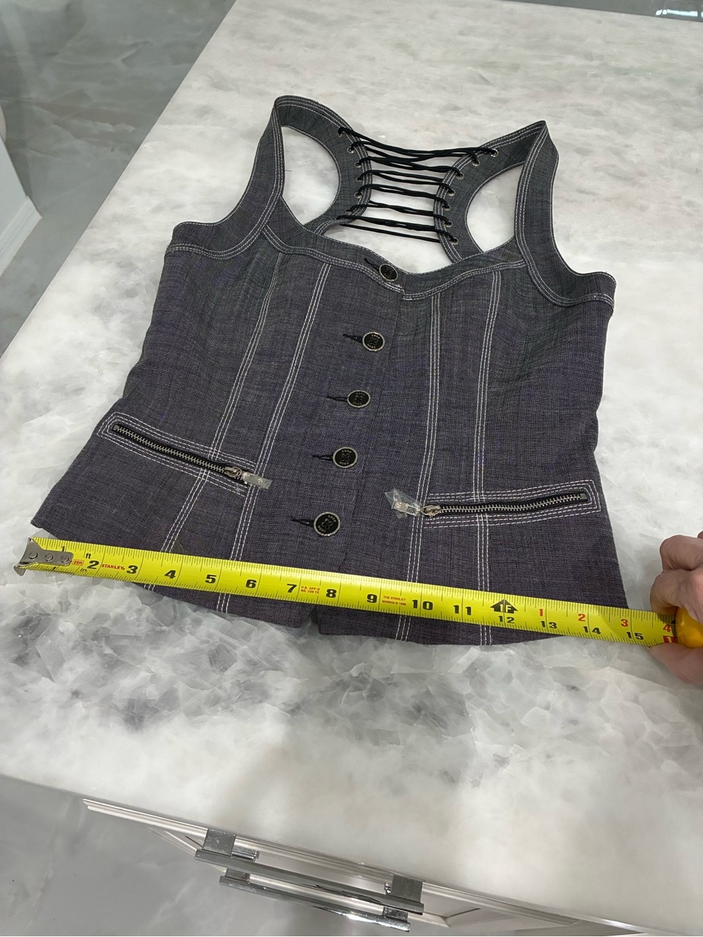 Bebe vest with lace up back - Picture 6 of 6
